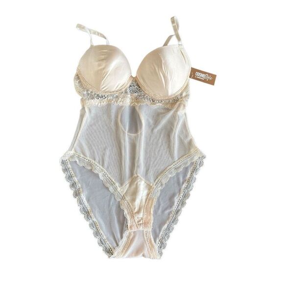 COSMOPOLITAN Lace Teddy in Pink Champagne Size Small NEW - Picture 7 of 16